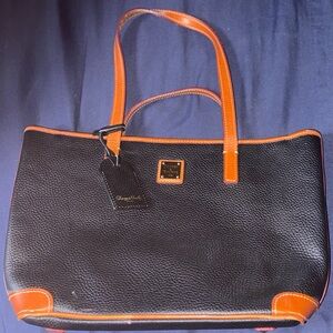 Dooney & Bourke Black and Tan Leather Tote